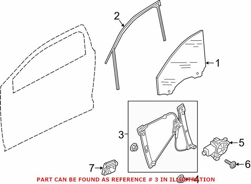 Audi Window Regulator - Front Driver Side 8W0837461